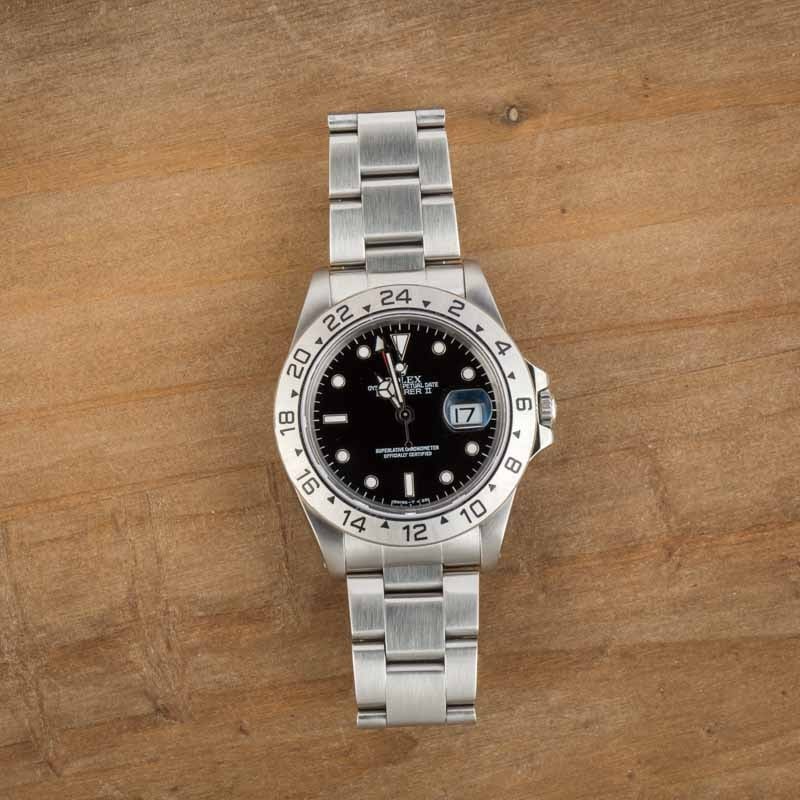 Pre-owned Rolex Explorer II Ref 16570 Black Dial