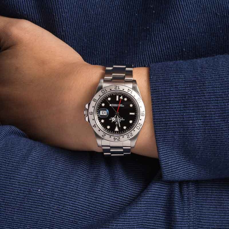 Pre-owned Rolex Explorer II Ref 16570 Black Dial