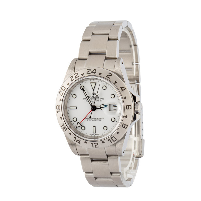 Preowned Rolex Explorer II 16570 White Dial