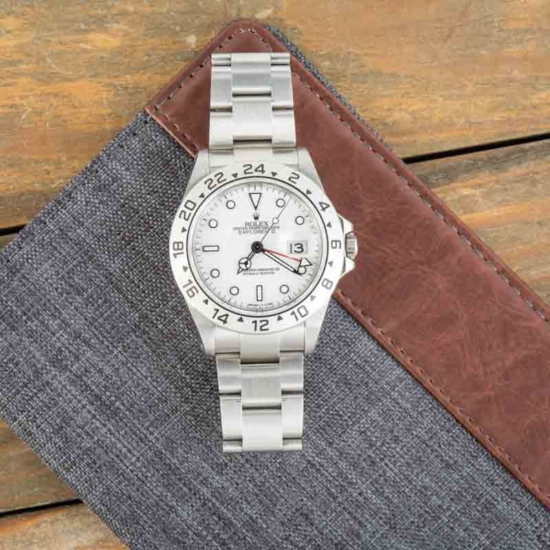 Used White Polar Rolex Explorer II Ref 16570