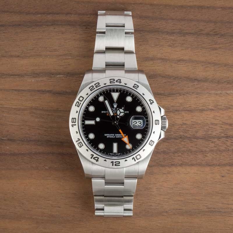 Pre-Owned Rolex Explorer II Ref 216570 Black Dial