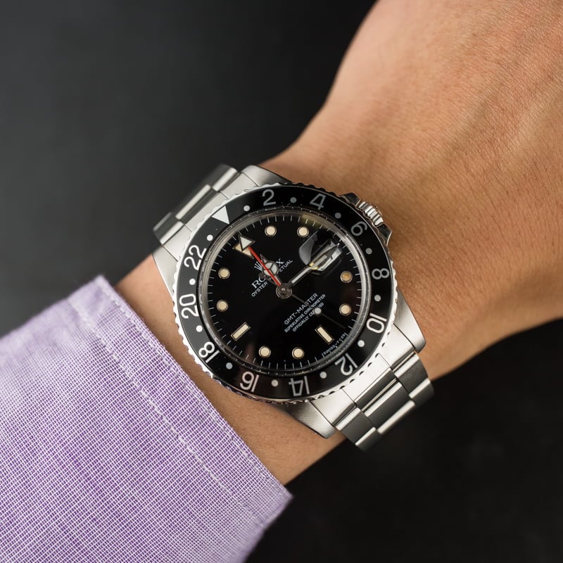 Used Rolex GMT-Master 16750 Black Tritium Dial