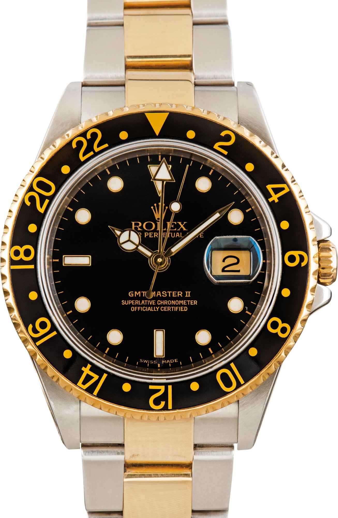 Rolex GMT-Master Black 16713 Steel & Gold Watch, Used, Mens, Two Tone | Bobs Watches
