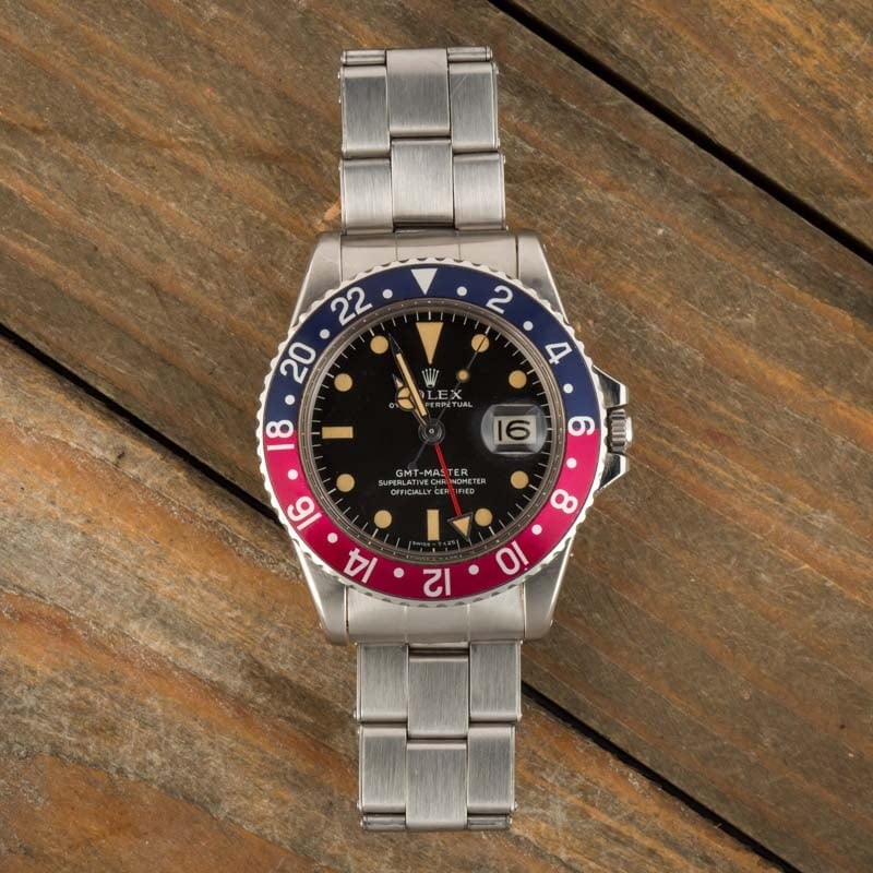 Vintage Rolex GMT-Master 1675 Stainless Steel Oyster