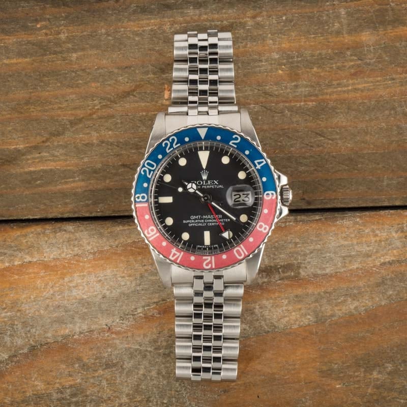 Vintage Rolex GMT Master 1675 Black Dial