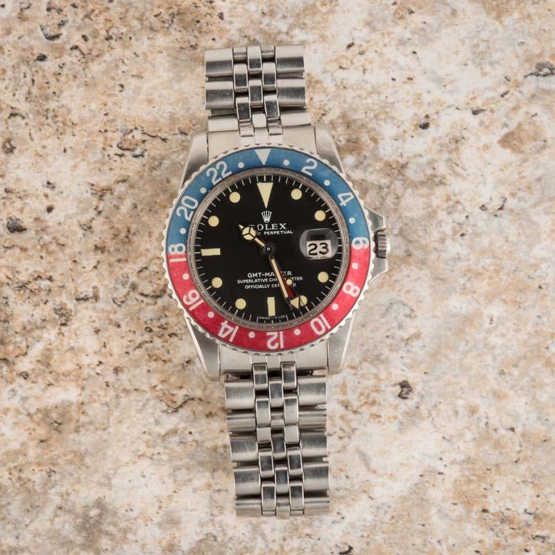 Vintage Rolex GMT-Master 1675 Stainless Steel Pepsi