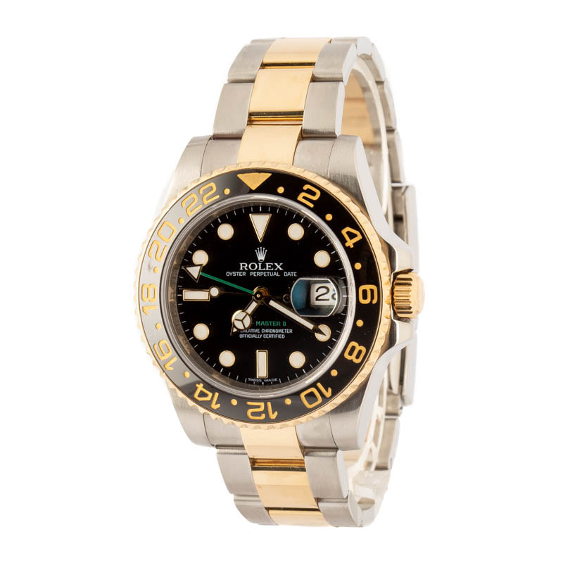 Men's Pre-owned Rolex GMT-Master II Ref 116713 Steel & 18k Gold