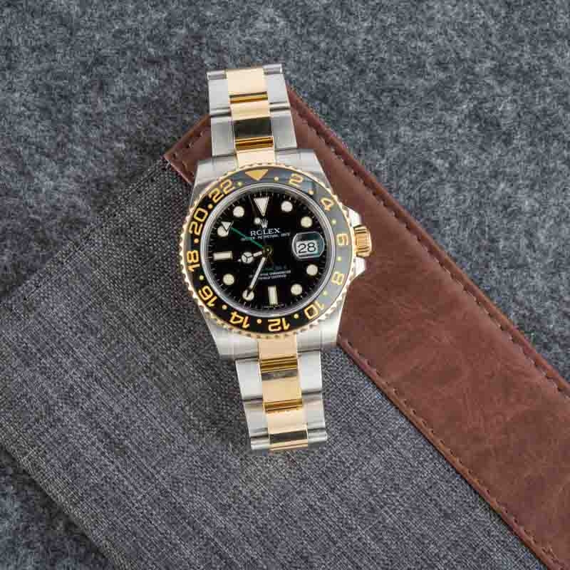 Men's Pre-owned Rolex GMT-Master II Ref 116713 Steel & 18k Gold
