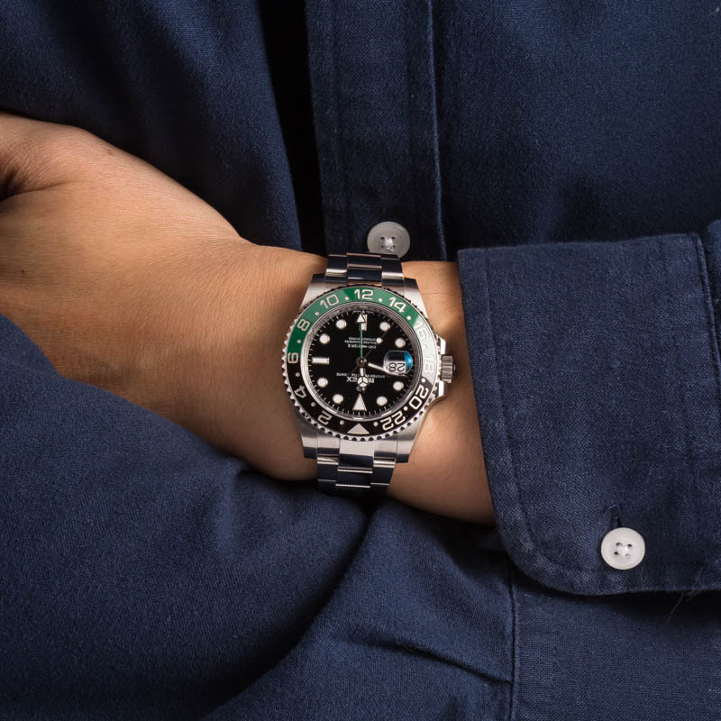 Rolex gmt ii green hand on sale