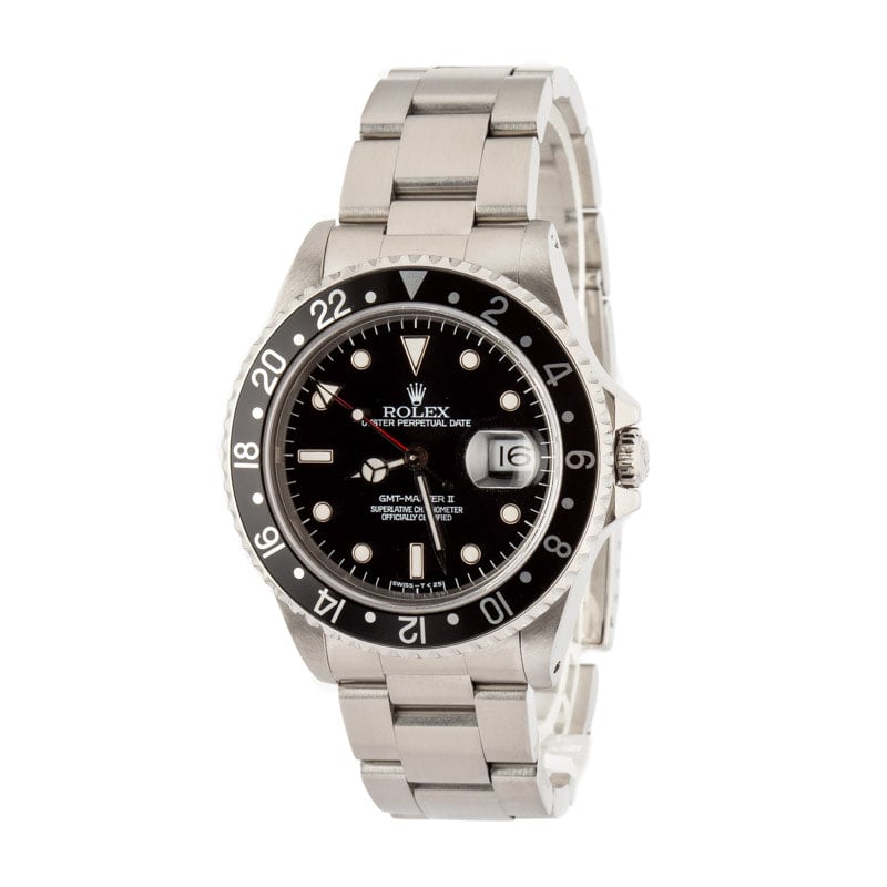 Pre-owned Rolex GMT-Master II 16710 Black Dial