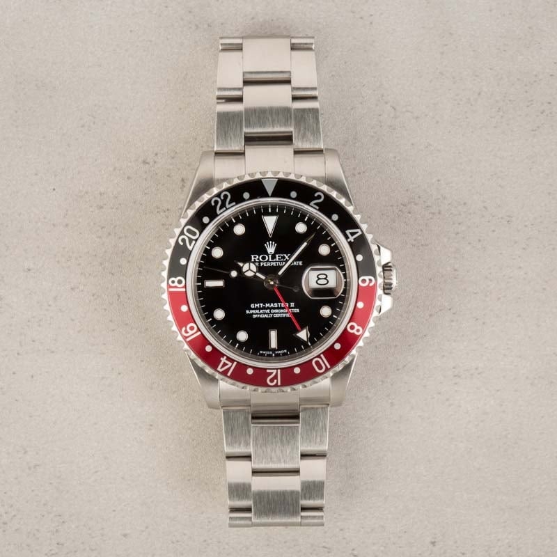 Pre-Owned Rolex GMT-Master II Ref 16710 Red & Black Coke