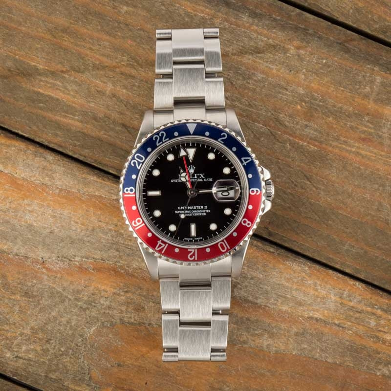 Pre-owned Rolex GMT-Master II Ref 16710T Pepsi