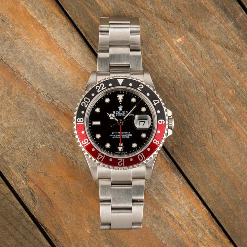 Used Rolex GMT-Master II Ref 16710 Red & Black Coke