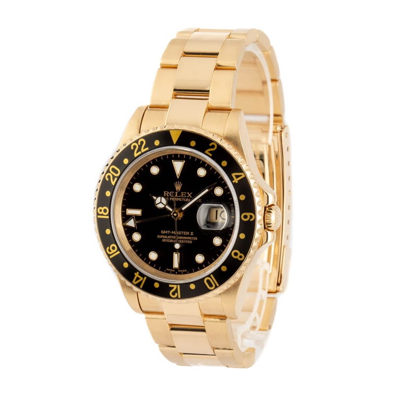 Rolex GMT Master II 16718 Jubilee 18K Yellow Gold