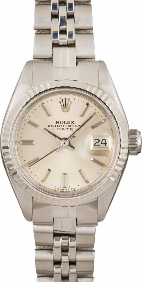 Pre-Owned Rolex Date 6917 Silver Dial