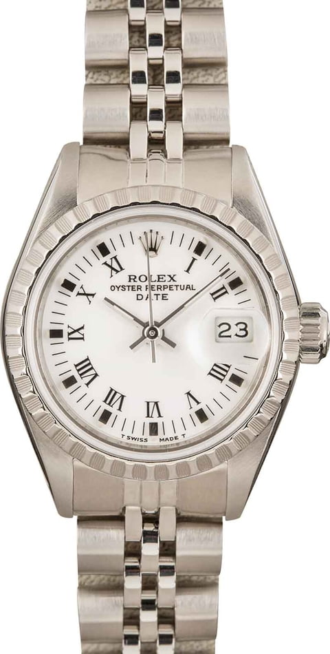 Ladies Rolex Date 69240 White Dial