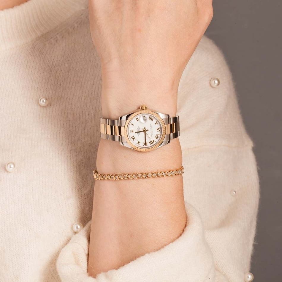 Used Rolex Datejust 178273 White Roman Dial