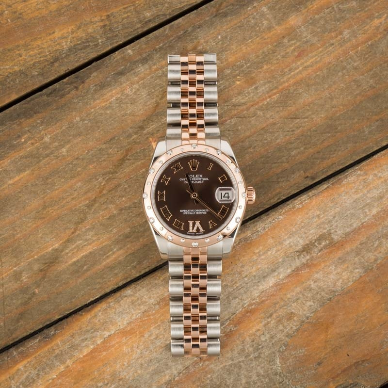 Ladies Rolex Datejust 178341 Steel & 18k Everose