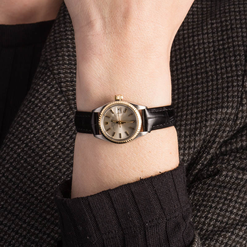 Rolex lady hot sale datejust leather strap
