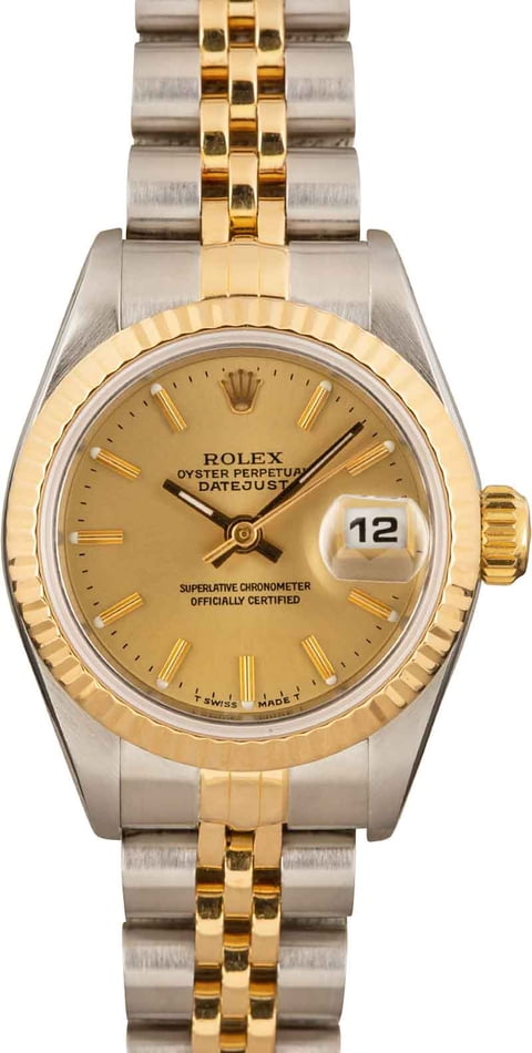 Rolex Datejust Pre-Owned Ladies Champagne Dial 26MM Steel & 18k Yellow Gold (1994)