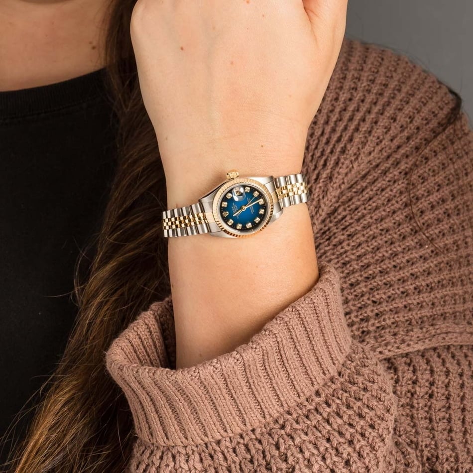 Ladies Rolex Datejust 69173 Blue Diamond Dial