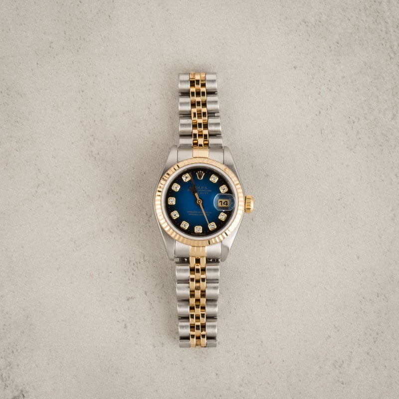 Pre-Owned Rolex Ladies Datejust 79173 Blue Vignette Diamond Dial