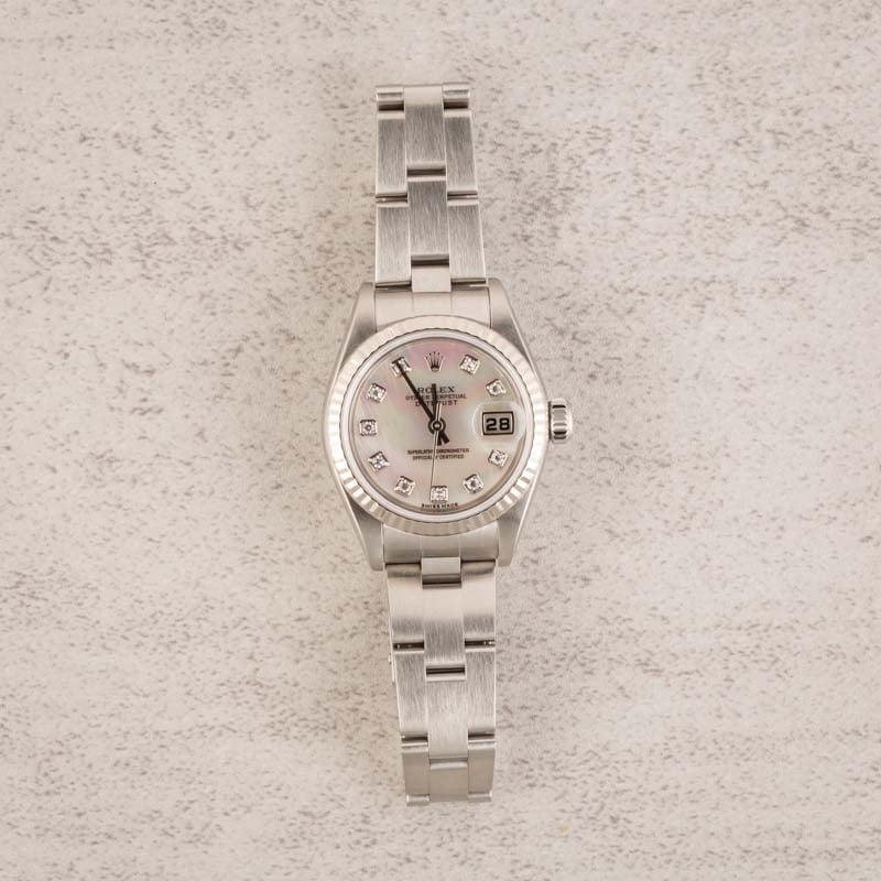 Ladies Rolex Oyster Perpetual 79174 Mother of Pearl Diamond Dial