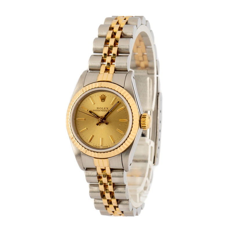 Womens Rolex Oyster Perpetual 67193 Champagne