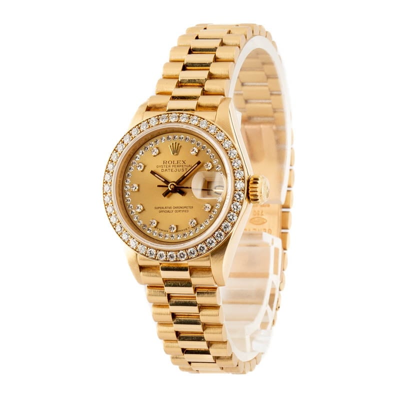 Ladies Rolex President 69178 Diamond Dial