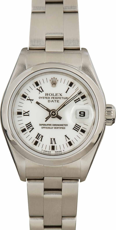 Ladies Rolex Date White Dial 69160