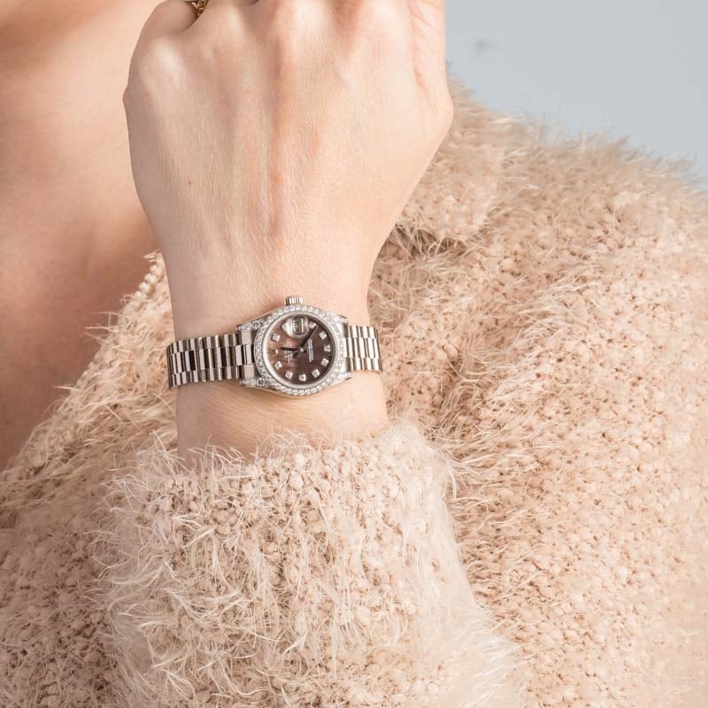 Ladies Rolex Datejust 179159 Dark Mother of Pearl Dial