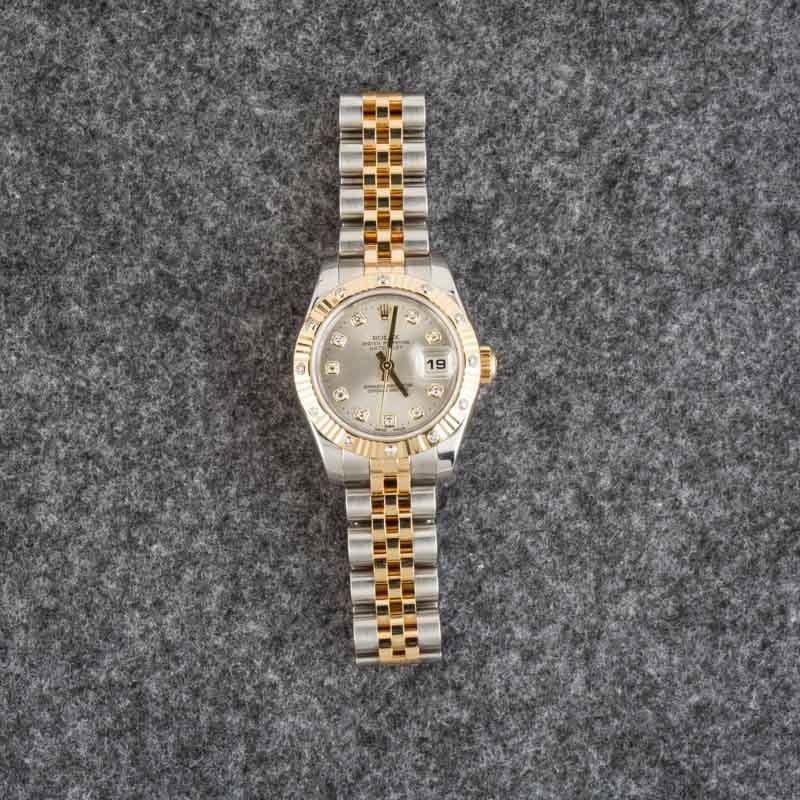 Ladies Rolex Datejust 179313 Silver Diamond Dial