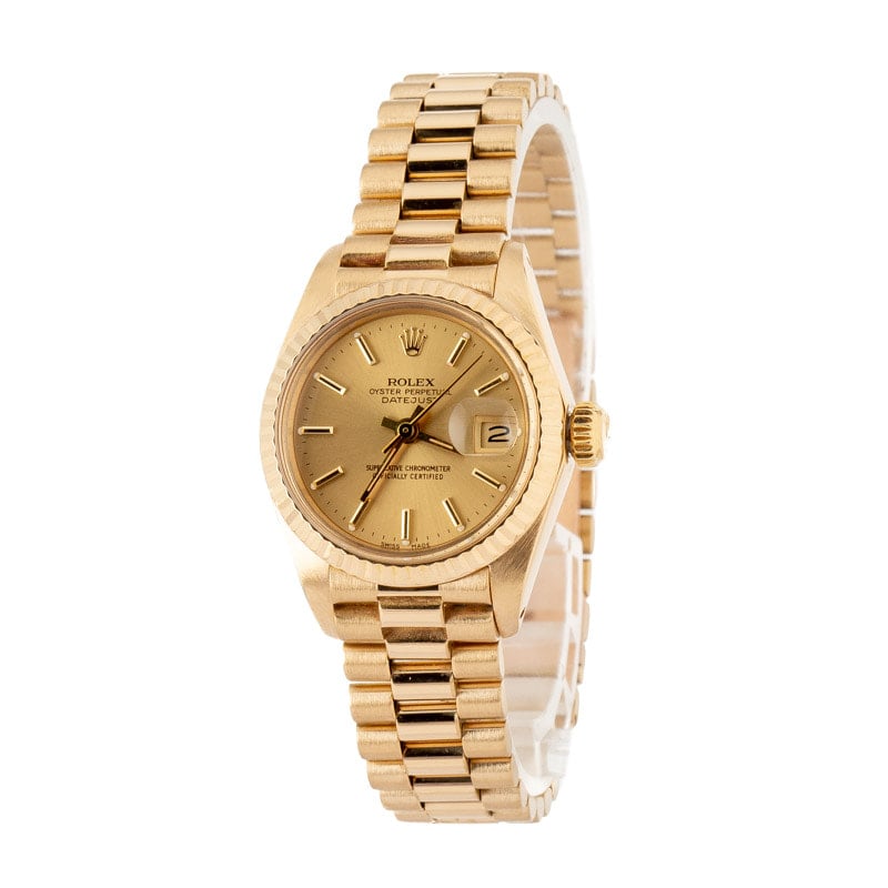 Ladies Rolex Datejust Ref 6917 18k Yellow Gold