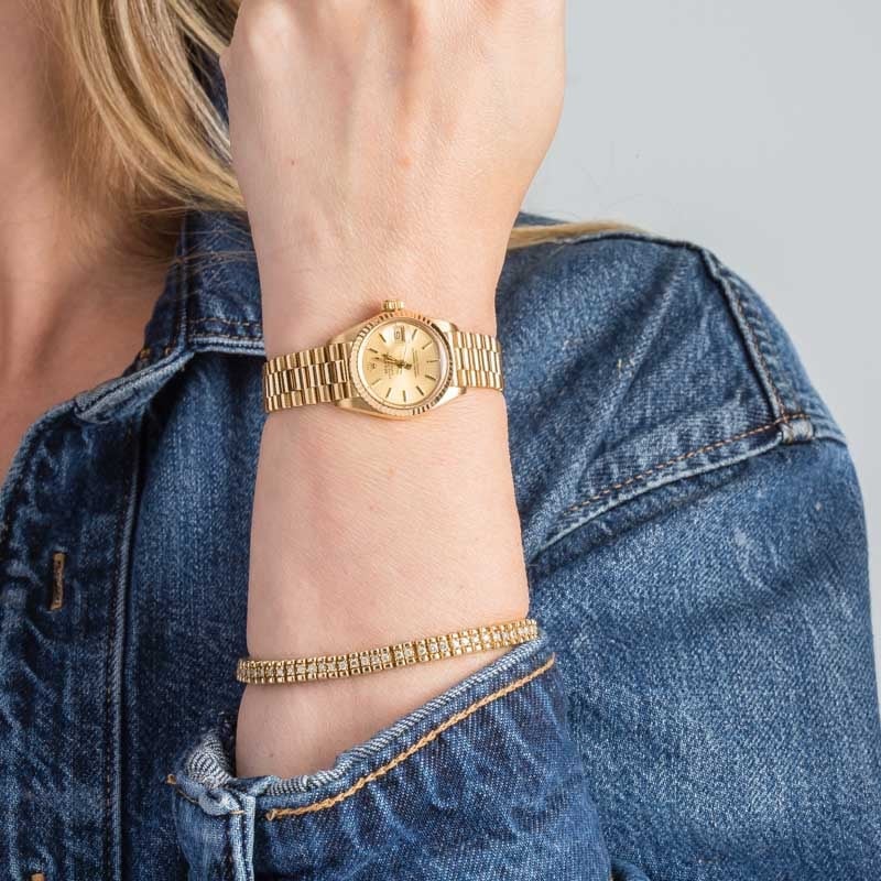 Ladies Rolex Datejust Ref 6917 18k Yellow Gold