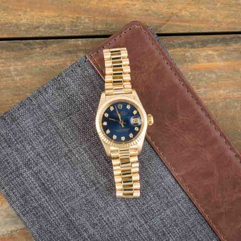 Used Lady Rolex Datejust 6917 Blue Diamond Dial