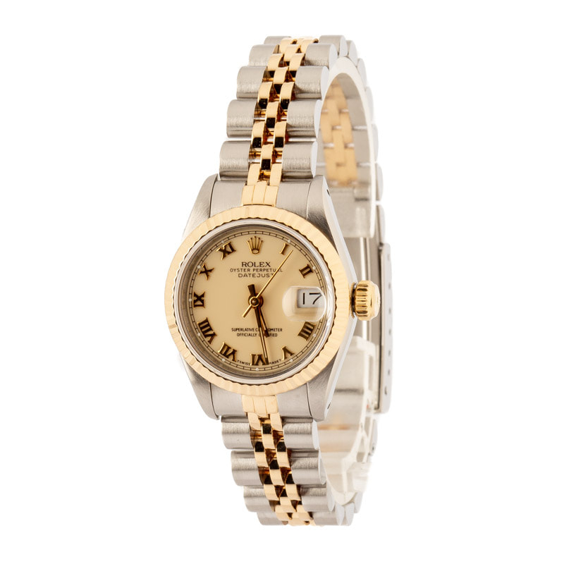 Ladies Rolex Datejust 69173 Ivory Roman Dial