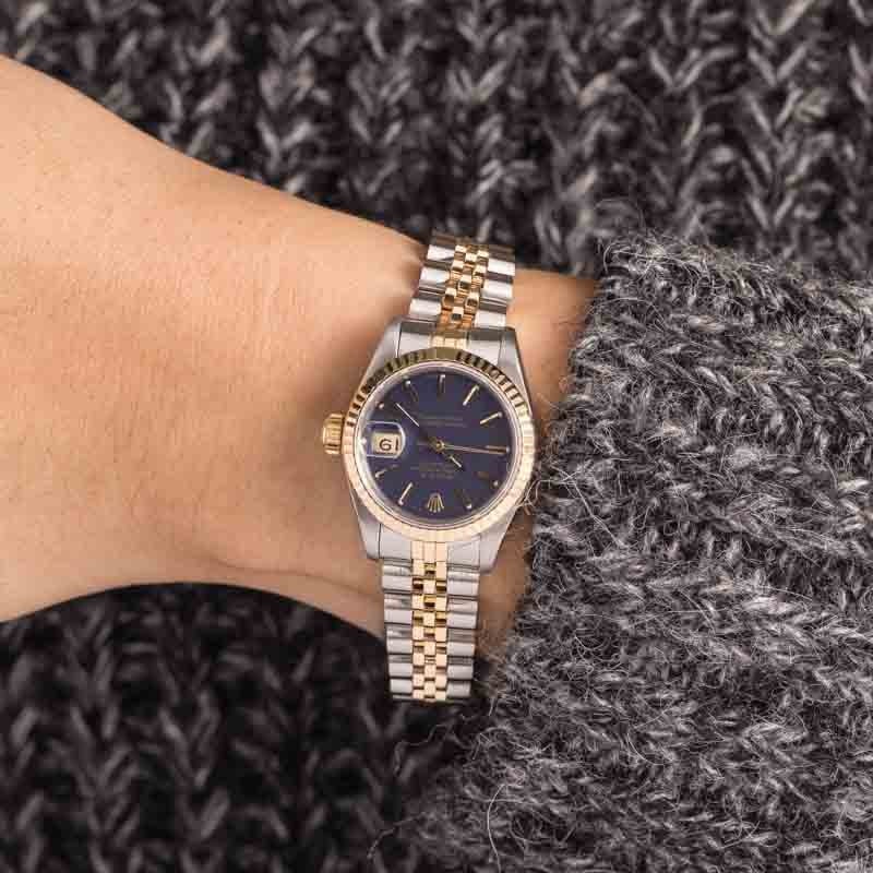 Ladies Rolex Datejust Two Tone 69173 Blue Dial
