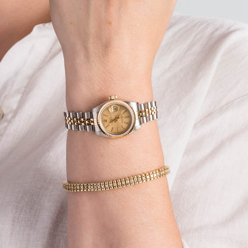 Pre-Owned Ladies Rolex Datejust 69173 Tapestry Dial