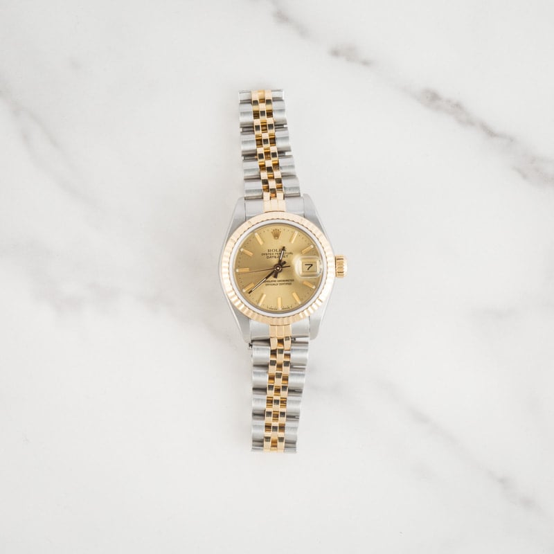 Used Rolex Lady Datejust Ref 69173 Champagne Dial