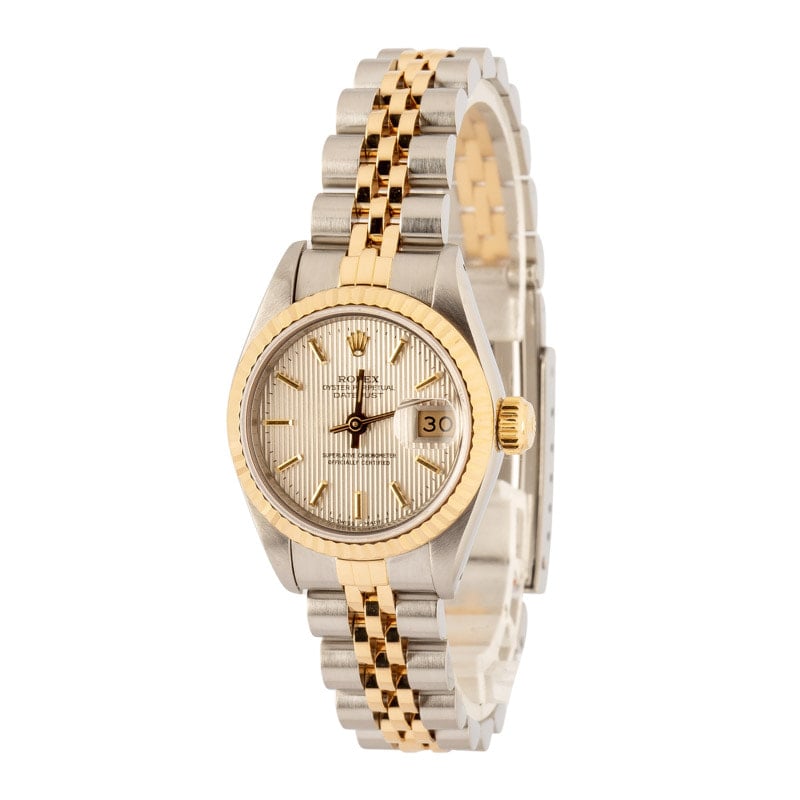 Ladies Rolex Datejust 69173 Silver Tapestry Dial