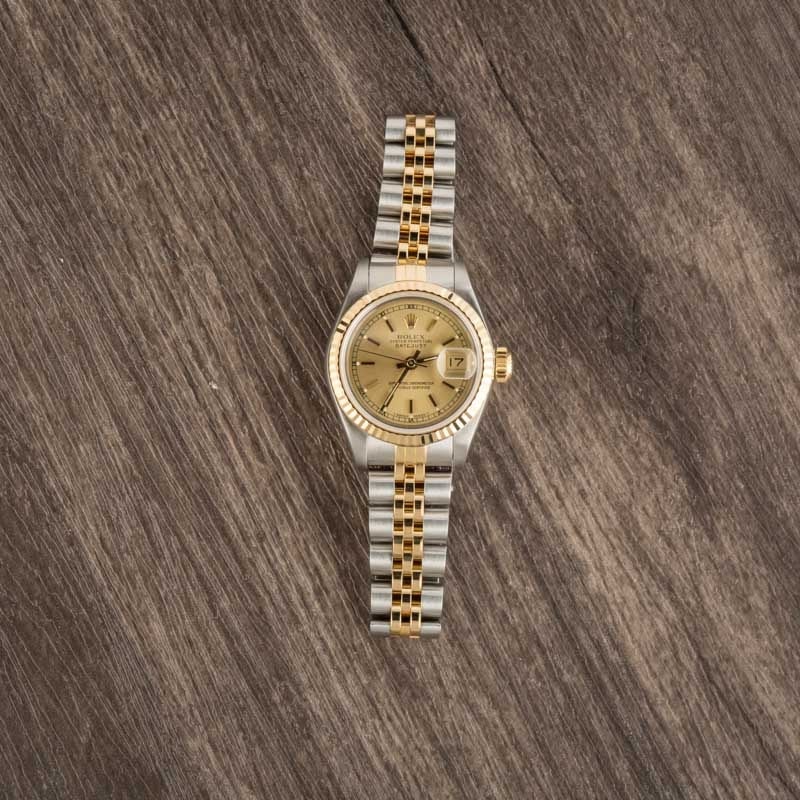 Rolex Two-Tone Ladies Datejust 69173 Champagne