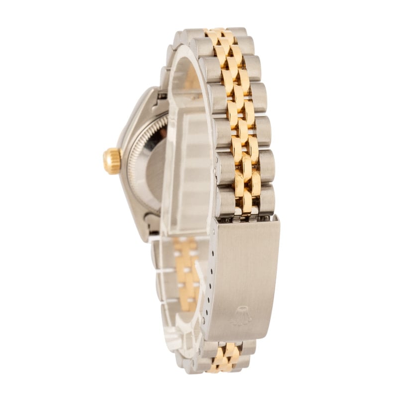 Lady Rolex Datejust Two Tone 69173 White Roman Dial