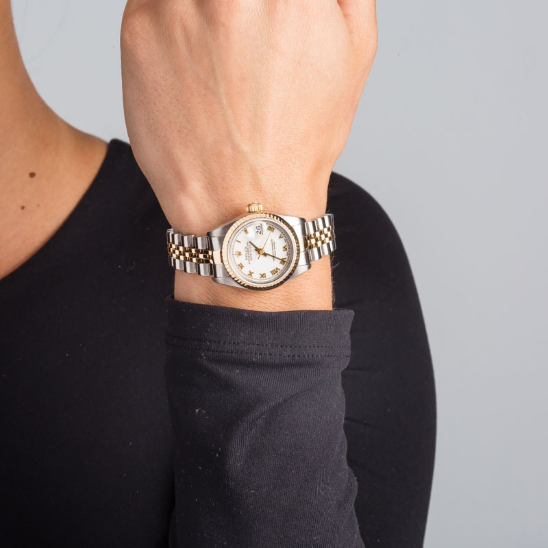 Rolex Lady Datejust 69173 White Roman Dial