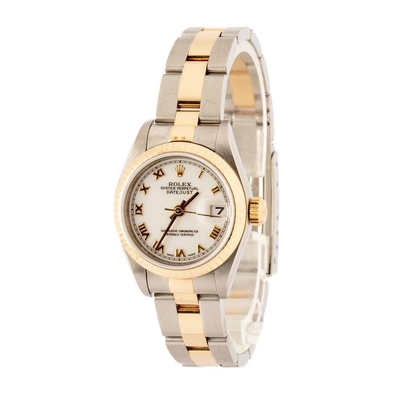 Used Rolex Lady Datejust Two Tone 69173 White Roman Dial