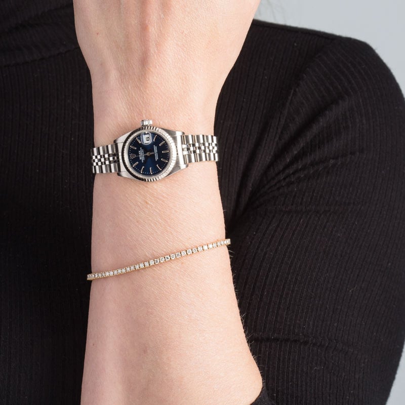 Ladies Rolex Datejust 69174 Blue Dial