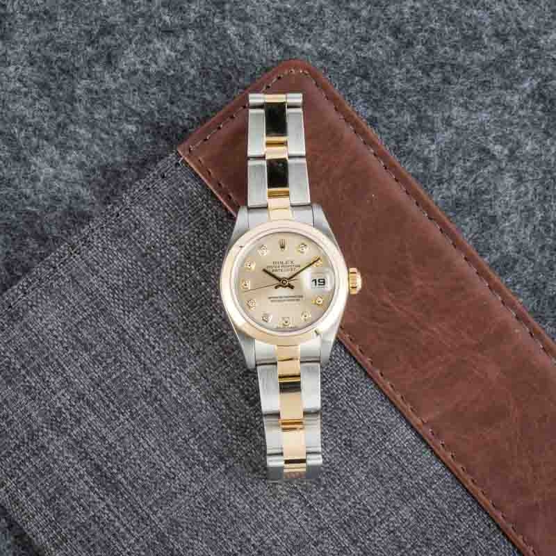 Used Rolex Lady Datejust 79163 Silver Diamond Dial