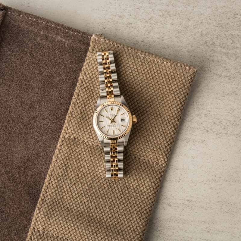Rolex Datejust 79173 Silver Tapestry Dial