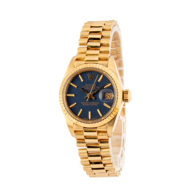 Ladies Rolex President 6917 Blue Dial