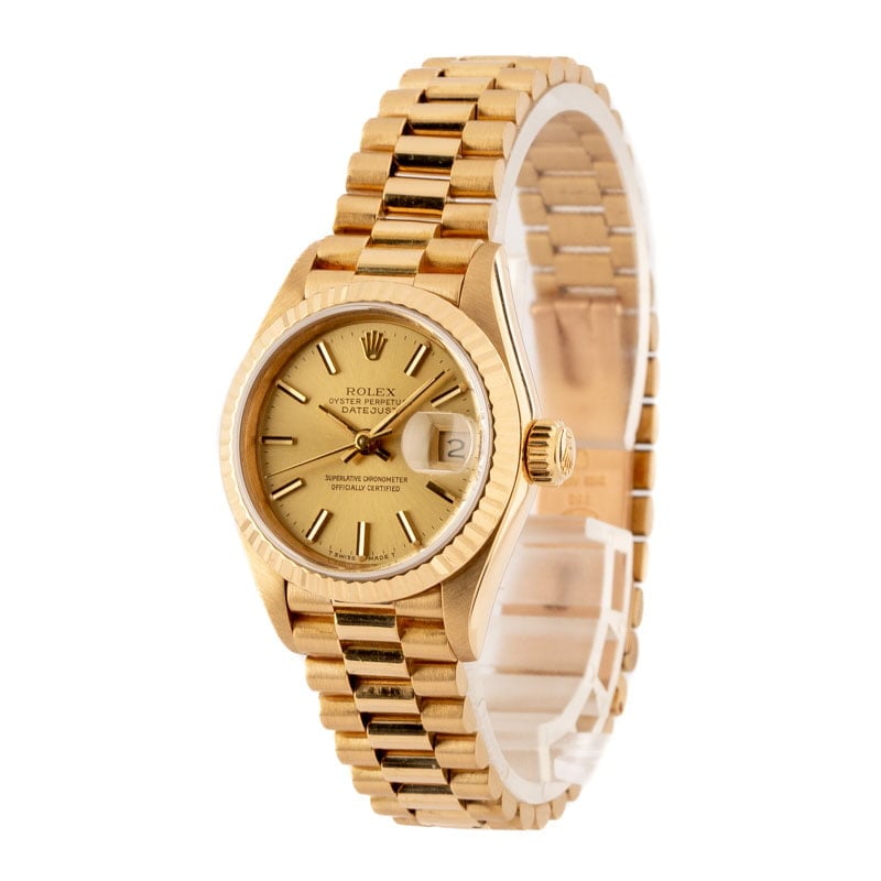 Womens Rolex President 69178 18k Yellow Gold