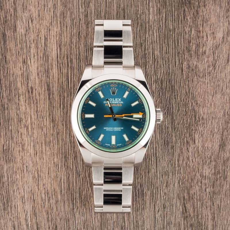Rolex milgauss blue used on sale